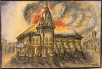 Az adjudi kastély lángokban; Das brennende Schloss von Adjudi;