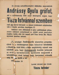 Andrássy Gyula és Tisza István "elvi" harcáról, 1918.10.28.